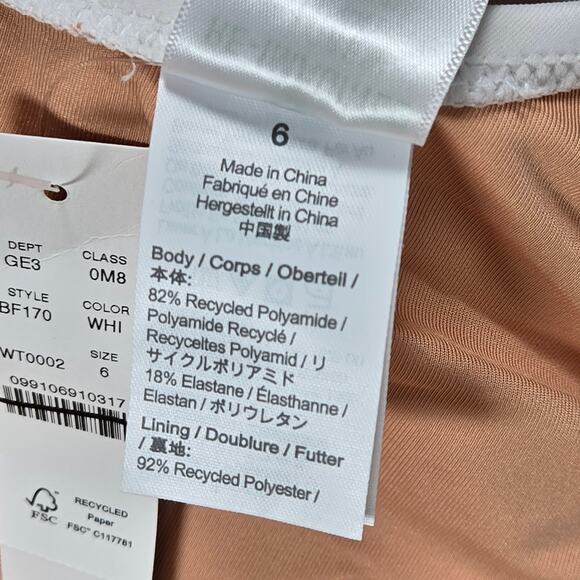 J. Crew Bow one-shoulder one-piece Swimsuit White 6 BF170 - Picture 6 of 8